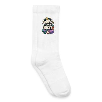REPS THEN REST - Kids Tennis Socks - white - Right