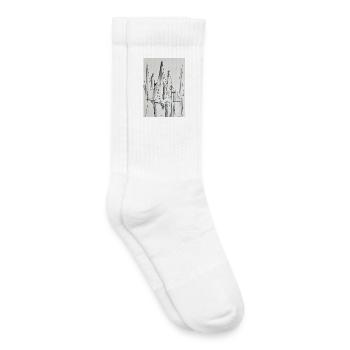 Silhouette de la ville en noir et blanc - Chaussettes de tennis bio enfant - blanc - Droite