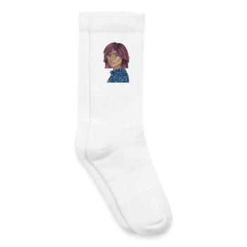 Pop Fashion Violett Porträt - Kinder Tennissocken - Weiß - Rechts