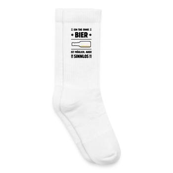 Ein Tag Ohne Bier Ist Möglich, Aber Sinnlos! POS2C - Kinder Tennissocken - Weiß - Rechts