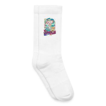 Under The Sun Skull Beach Summer Gift - Kids Tennis Socks - white - Right