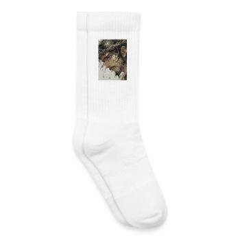 Portrait Crown Thorns - Kids Tennis Socks - white - Right