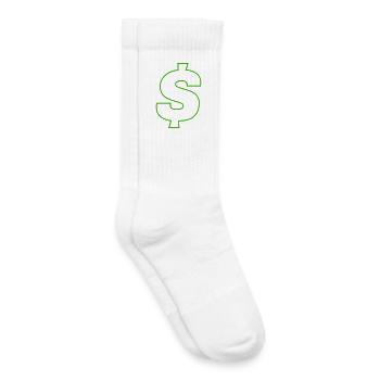 Neon Dollar Outline Design - Kids Tennis Socks - white - Right