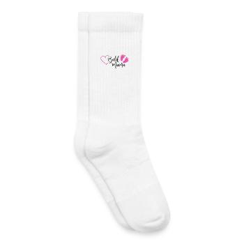 Soon Mom Baby Pregnancy Birth Heart Girl - Kids Tennis Socks - white - Right