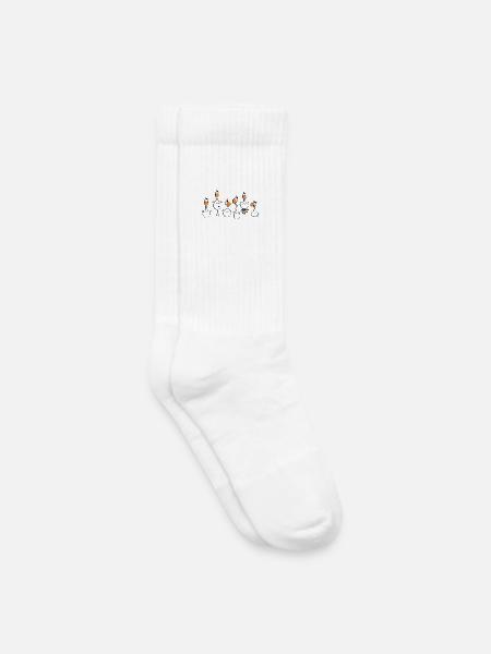 Verrückte Hühner - Huhn - Hahn - Vogel - Kinder Tennissocken - Weiß
