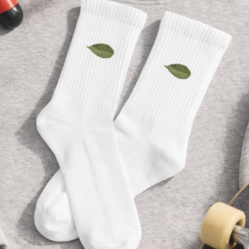 Leaf Structure Olive Green Pattern Kids Tennis Socks