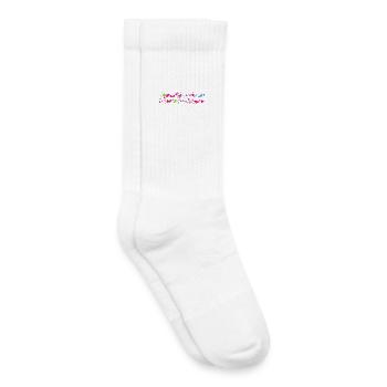 Motif coloré de taches de peinture - Chaussettes de tennis bio enfant - blanc - Droite
