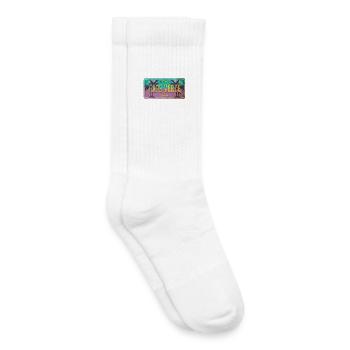 Signe vintage palmier du Cap-Vert - Chaussettes de tennis bio enfant - blanc - Droite