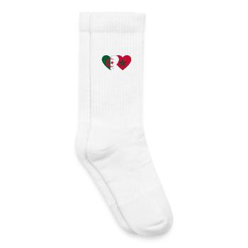 Algérie Maroc Flag Coeur - Chaussettes de tennis bio enfant - blanc - Droite
