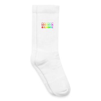 L’inclusion est élémentaire # - Chaussettes de tennis bio enfant - blanc - Droite