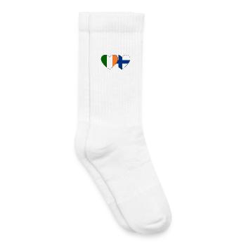 Ireland Finland Flag Heart - Kids Tennis Socks - white - Right