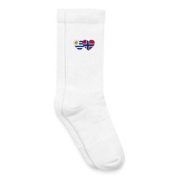Uruguay Norway Heart Flag - Kids Tennis Socks - white - Right