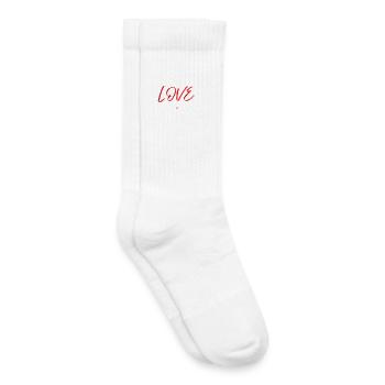 Ich liebe Fußball rot - Kinder Tennissocken - Weiß - Rechts