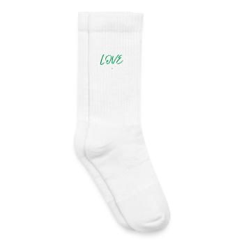 Ich liebe Fußball grün - Kinder Tennissocken - Weiß - Rechts