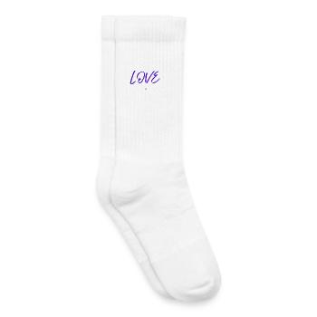 Ich liebe Fußball blau - Kinder Tennissocken - Weiß - Rechts