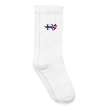 Finnland Norwegen Flagge Herz used used - Kinder Tennissocken - Weiß - Rechts