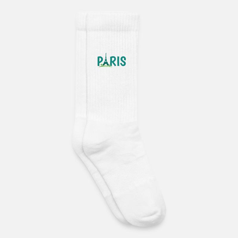 Skyline von Paris mit Eiffelturm Illustration - Kinder Tennissocken - Weiß