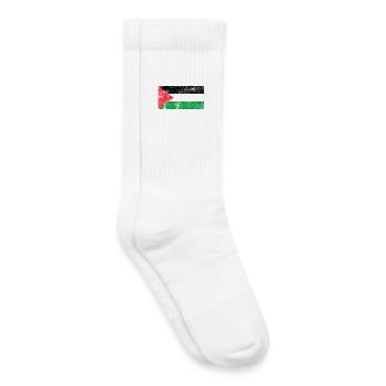 Drapeau de la Palestine drapeau Grunge Retro Vintage - Chaussettes de tennis bio enfant - blanc - Droite