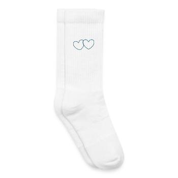 Cadeau de la Saint-Valentin à cœur bleu - Chaussettes de tennis bio enfant - blanc - Droite
