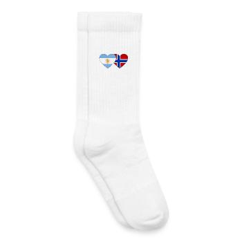 Argentine Norvège Drapeau Coeur - Chaussettes de tennis bio enfant - blanc - Droite