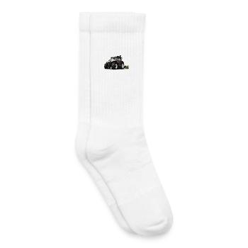 Traktor Steyr 6145 bei der Arbeit - Kinder Tennissocken - Weiß - Rechts
