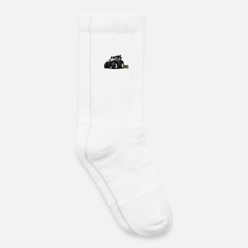 Traktor Steyr 6145 bei der Arbeit - Kinder Tennissocken - Weiß