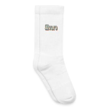 Alvaro retro t-shirt vintage t-shirt gift idea - Kids Tennis Socks - white - Right