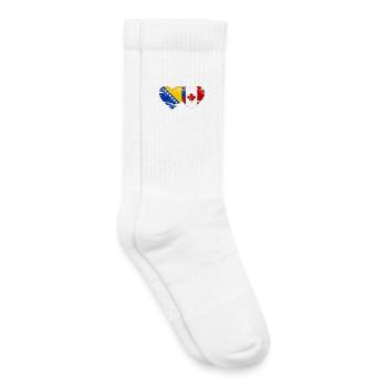 Coeur de drapeau de la Bosnie et du Canada utilisé - Chaussettes de tennis bio enfant - blanc - Droite