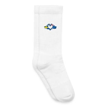 Suède Australie Drapeau Coeur Forme Utilisé - Chaussettes de tennis bio enfant - blanc - Droite