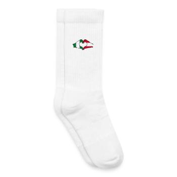 Nigeria Austria Flag Hands Heart Shape - Kids Tennis Socks - white - Right