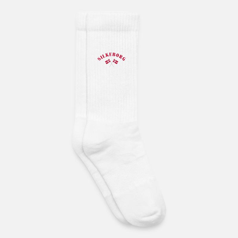 Silkeborg Denmark Flags Design - Kids Tennis Socks - white