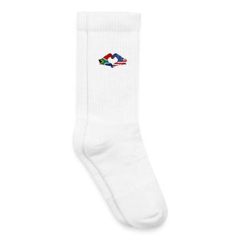 Afrique du Sud États-Unis drapeau mains forme de coeur - Chaussettes de tennis bio enfant - blanc - Droite