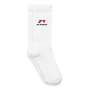 J'aime ma maman - Chaussettes de tennis bio enfant - blanc - Droite