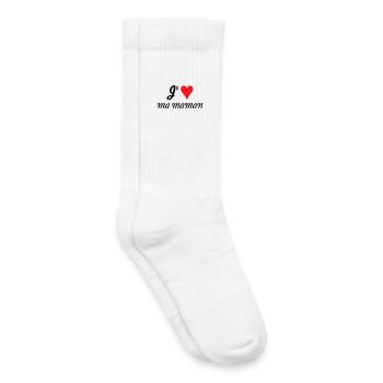 J'aime ma maman - Fête des Mères - Chaussettes de tennis bio enfant - blanc - Droite