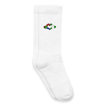 Afrique du Sud Nigeria Drapeau Mains Coeur Forme Utilisé - Chaussettes de tennis bio enfant - blanc - Droite