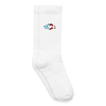 Bavière, Danemark, drapeau, aiguilles, forme de coeur utilisé - Chaussettes de tennis bio enfant - blanc - Droite