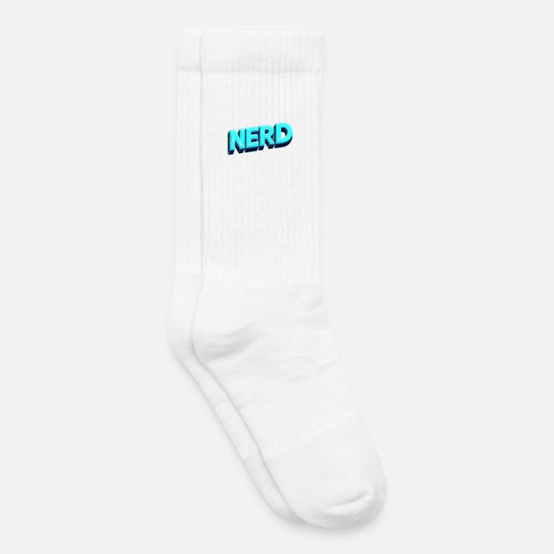 Nerd Neon 3D Retro - Kids Tennis Socks - white