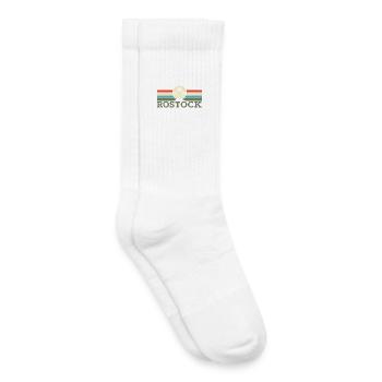 Rostock Palmiers Rétro - Chaussettes de tennis bio enfant - blanc - Droite