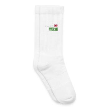 Proud Welsh, I love Wales - Kids Tennis Socks - white - Right
