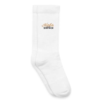 Pumpkin instead of six-pack - Kids Tennis Socks - white - Right