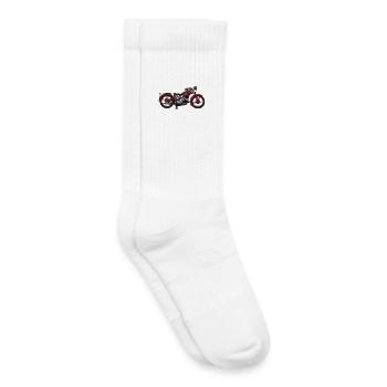 Illustration de moto vintage - Chaussettes de tennis bio enfant - blanc - Droite