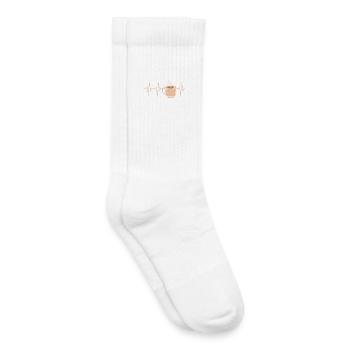 Coffee Pulse Heartbeat Mug Design - Kids Tennis Socks - white - Right