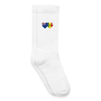 Nouvelle-Zélande Sénégal Drapeau Coeur - Chaussettes de tennis bio enfant - blanc - Droite