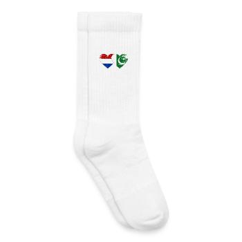Hollande Pakistan Drapeau Coeur - Chaussettes de tennis bio enfant - blanc - Droite