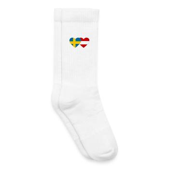 Suède Autriche Drapeau Coeur - Chaussettes de tennis bio enfant - blanc - Droite
