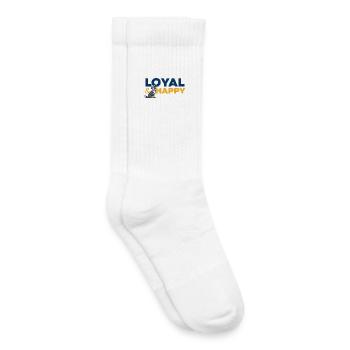 Chien fidèle et heureux logo cartoon - Chaussettes de tennis bio enfant - blanc - Droite