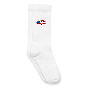 Russie Lettonie Drapeau Mains Coeur Forme - Chaussettes de tennis bio enfant - blanc - Droite