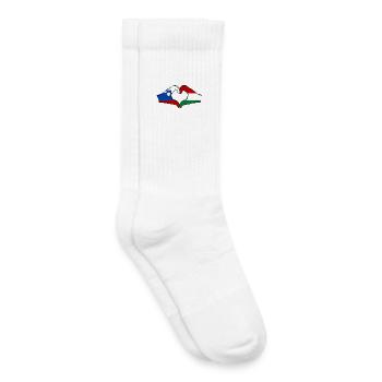 Slowenien Ungarn Flagge Hände Herzform - Kinder Tennissocken - Weiß - Rechts