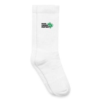 Rise Grind Repeat - Motivation - Kinder Tennissocken - Weiß - Rechts