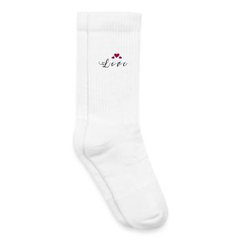 Love Heart Passion Feelings Declaration of Love - Kids Tennis Socks - white - Right